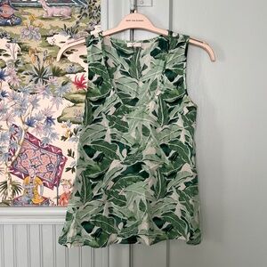 Joie Palm Leaf Silk Blouse